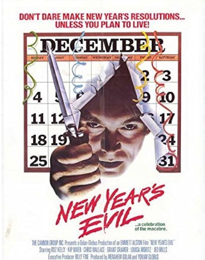 A poster for the 1980 slasher movie, New Year's Evil