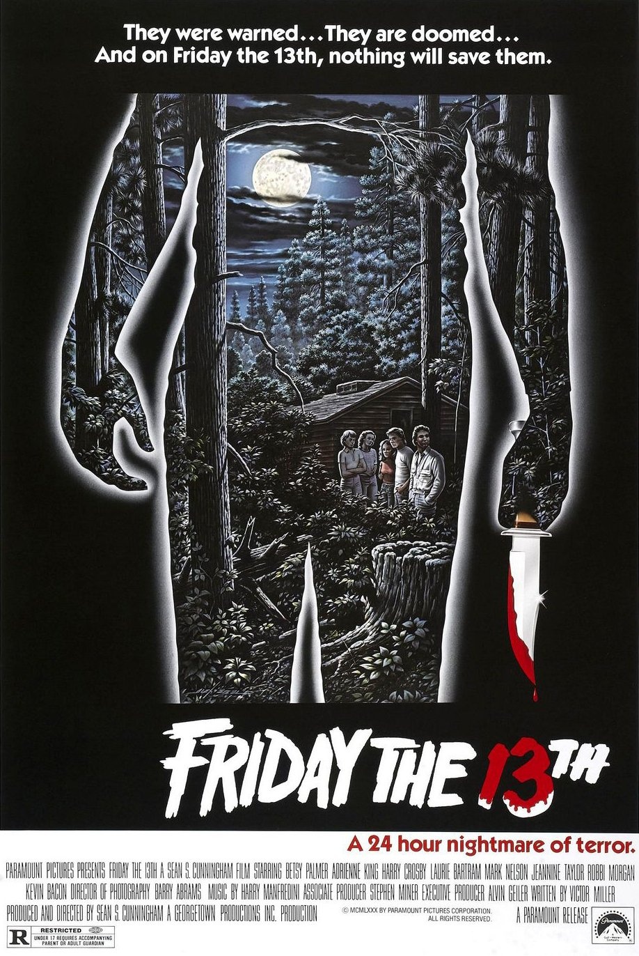 A poster for the 1980 slasher movie, Friday the 13th