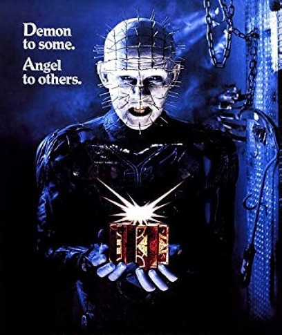 A poster for the 1987 horror movie, Hellraiser