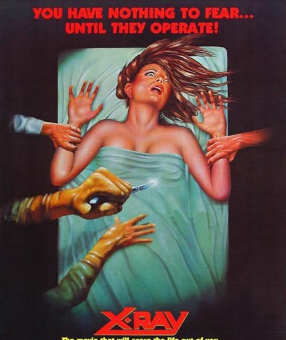 A poster for the 1982 christmas slasher movie, X-Ray aka Hospital Massacre
