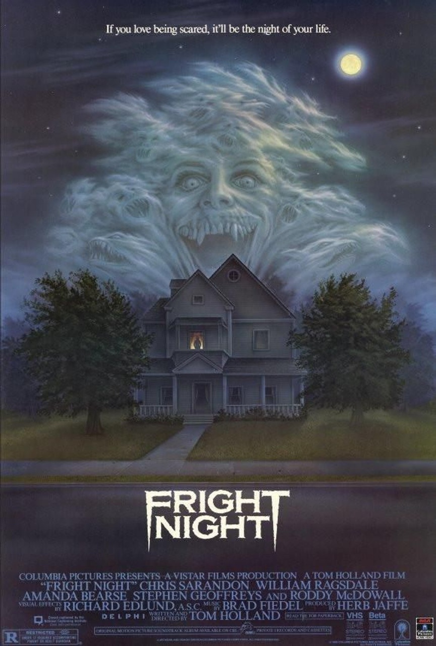 A poster for the 1985 vampire movie, Fright Night