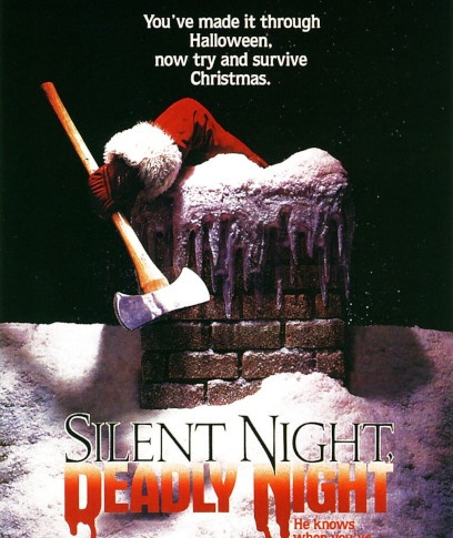 A poster for the 1984 christmas slasher movie, Silent Night, Deadly Night