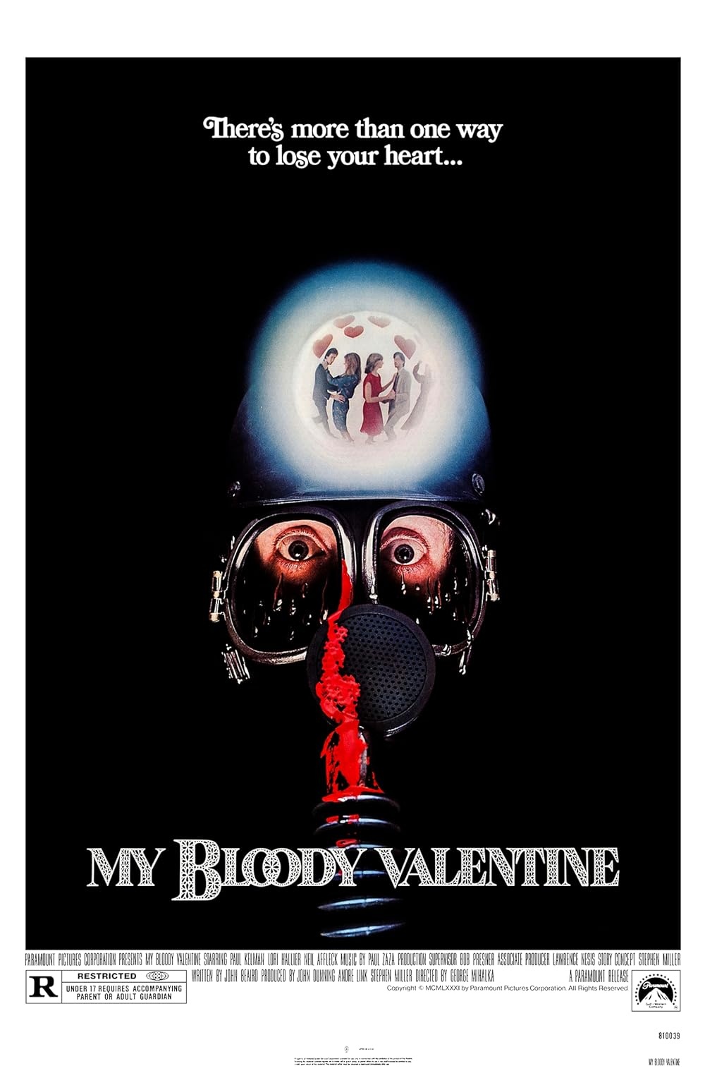 A poster for the 1981 slasher movie, My Bloody Valentine