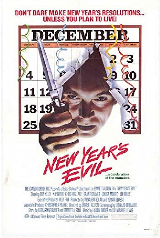 A poster for the 1980 slasher movie, New Year's Evil