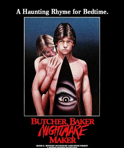 A poster for the 1982 horror movie, Butcher, Baker, Nightmare Maker