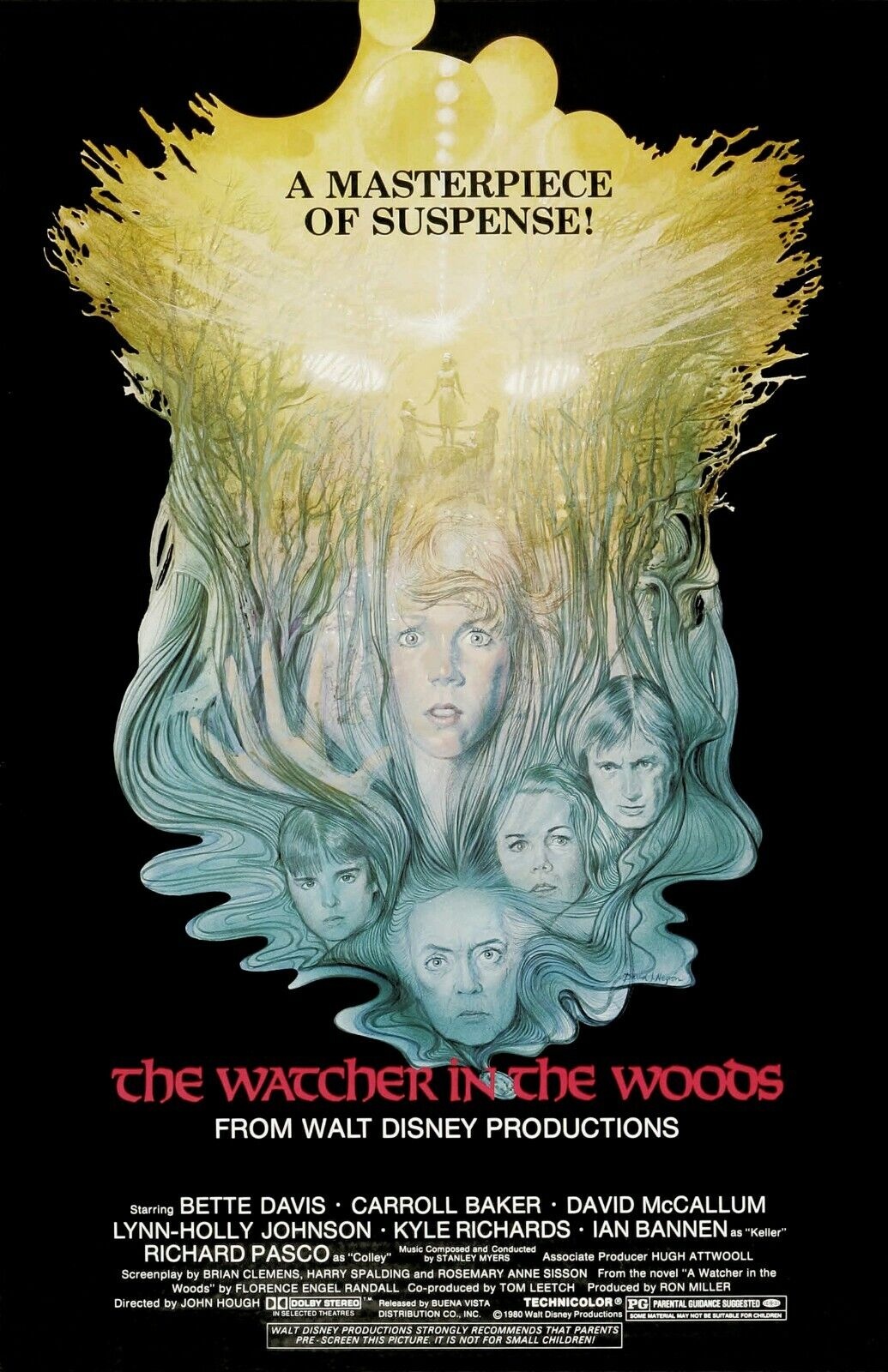 A poster for the 1980 Disney horror movie, The Watcher in the Woods