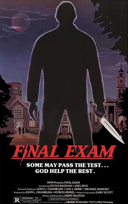 A poster for the 1981 slasher movie, Final Exam