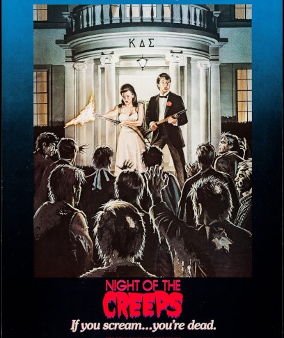 A poster for the 1986 zombie movie, Night of the Creeps
