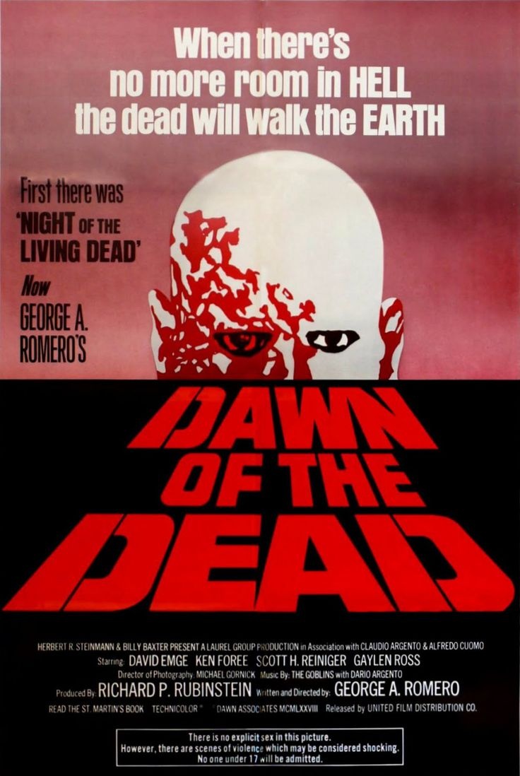 A poster for the 1978 zombie movie, Dawn of the Dead