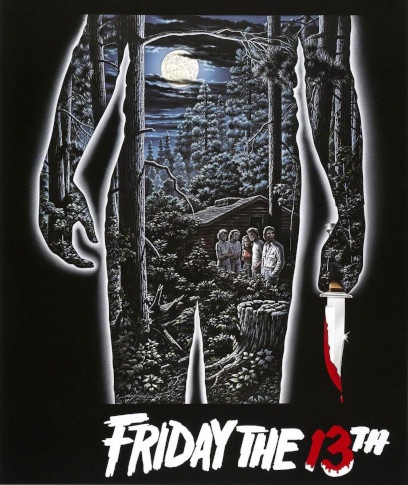 A poster for the 1980 slasher movie, Friday they 13th
